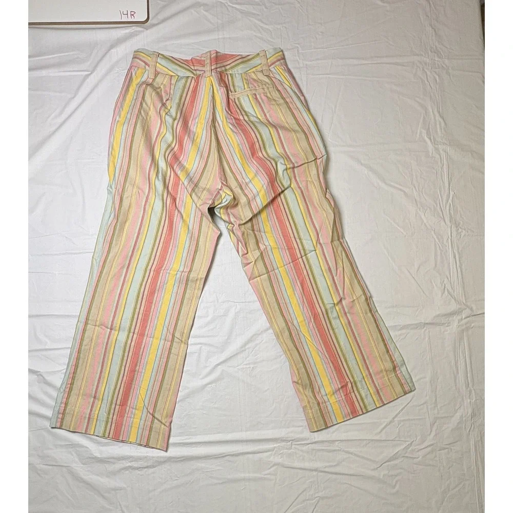 Womens GAP capri pants. Size 2. Tan w/multicolor stripes - Picture 4 of 4